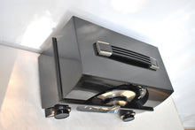 Load image into Gallery viewer, Harley Black 1955 Zenith Model R-615Y Vacuum Tube AM Clock Radio Black Beauty Sounds Fantastic!
