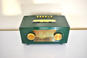 Candy Apple Green 1955 Zenith Model R512F The Broadway Push Button Vacuum Tube AM Radio Excellent Condition & Sounds Great!