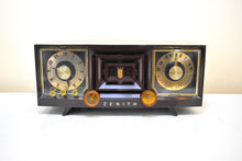 Load image into Gallery viewer, Espresso Brown 1955 Zenith Model R519 AM Vacuum Tube Radio Sleek and Sounds Great!