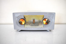 Load image into Gallery viewer, Naval Gray 1955 Zenith &quot;Broadway&quot; Model Z510G AM Vacuum Tube Radio Excellent Condition Looks Like a Star!