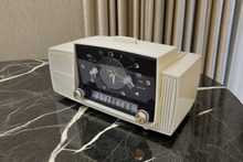 Load image into Gallery viewer, Alpine White 1959 GE General Electric Model 914D AM Vacuum Tube Clock Radio Popular Model!