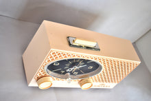 Load image into Gallery viewer, Lace Pink 1963 Admiral Model Y3554 Vintage Atomic Age Vacuum Tube AM Radio Clock Sounds Great! Excellent Condition!