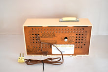 Load image into Gallery viewer, Lace Pink 1963 Admiral Model Y3554 Vintage Atomic Age Vacuum Tube AM Radio Clock Sounds Great! Excellent Condition!