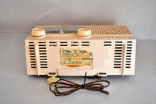 Load image into Gallery viewer, Princess Pink Mid Century 1959 General Electric Model C-416C Vacuum Tube AM Clock Radio Beauty Sounds Fantastic Excellent Condition!