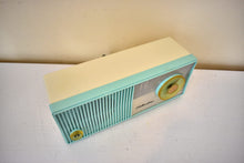 Load image into Gallery viewer, Aquamarine Turquoise Late 50s Silvertone Model Unknown Vacuum Tube FM Only Radio Sounds Terrific! Excellent Condition!