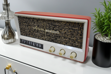 Load image into Gallery viewer, Coral Red 1959 Arvin Model 2585 Vacuum Tube AM Radio Clean and Gorgeous Looking and Sounding!