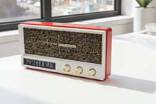 Load image into Gallery viewer, Coral Red 1959 Arvin Model 2585 Vacuum Tube AM Radio Clean and Gorgeous Looking and Sounding!