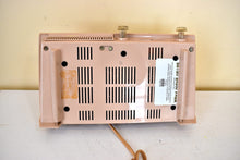 Load image into Gallery viewer, Beige Pink 1958 General Electric Model C421B Vacuum Tube AM Clock Radio Sounds Great!