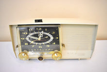 Load image into Gallery viewer, Cream Ivory 1957 RCA Model C-4E Vacuum Tube AM Radio Sounds Great! Excellent Condition!