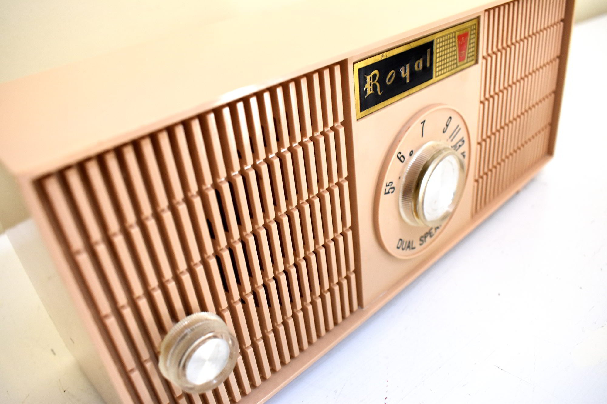 Enceinte bluetooth radio vintage beige