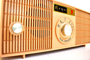 Bluetooth 対応 - ピーチベージュ 60 年代初期のロイヤルアンノウンモデル AM 真空管ラジオのサウンドは素晴らしいです。デュアルスピーカー！