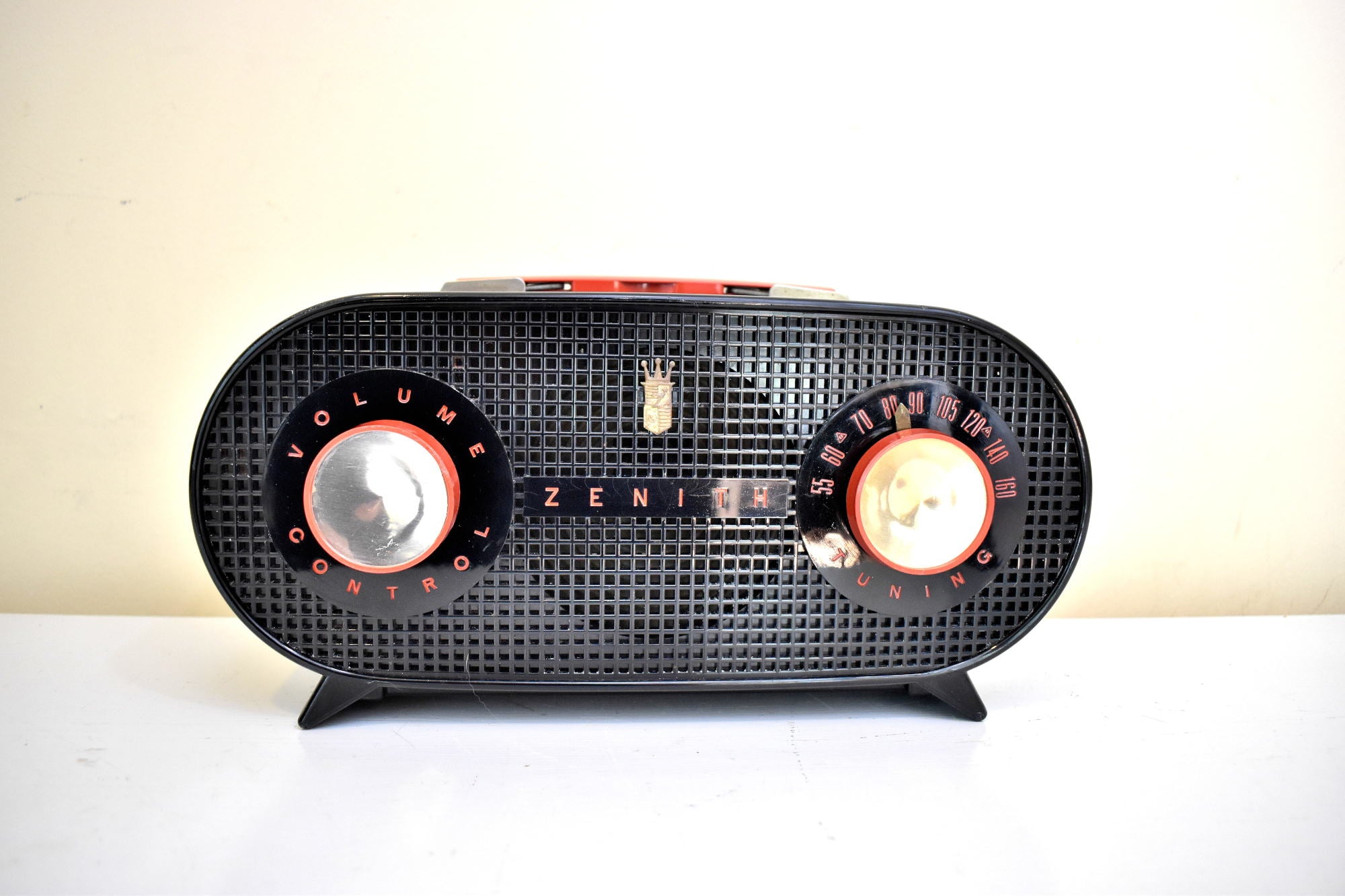 ウィドウ ブラック＆レッド 1955年ゼニスモデル M510Y 真空管AMラジオ 
