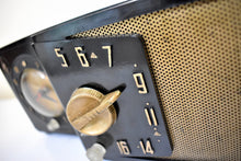 画像をギャラリービューアに読み込む, マンバ ブラック アバンギャルド 1954 エマーソン モデル 788 シリーズ B 真空管 AM 目覚まし時計 ラジオ 希少！非常に良い状態！いいね！