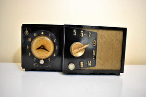 Mamba Black Avant Garde 1954 Emerson Model 788 Series B Vacuum Tube AM Alarm Clock Radio Rare! Excellent Condition! Sounds Great!