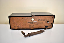 Load image into Gallery viewer, Espresso Brown 1957 Motorola Model 57CD Vacuum Tube AM Clock Radio Beauty Sounds Fantastic!
