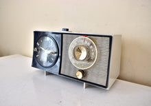 Load image into Gallery viewer, Bluetooth Ready To Go - Dusk Gray 1959 General Electric GE Vacuum Tube AM Clock Radio Alarm Sounds and Looks Great!