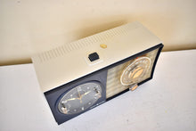 Load image into Gallery viewer, Bluetooth Ready To Go - Dusk Gray 1959 General Electric GE Vacuum Tube AM Clock Radio Alarm Sounds and Looks Great!
