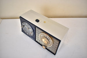 Bluetooth Ready To Go - Dusk Gray 1959 General Electric GE Vacuum Tube AM Clock Radio Alarm Sounds and Looks Great!