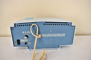 Blue on Blue Mid-Century 1963 Motorola Model C19B25 Vacuum Tube AM Clock Radio Rare Color Combo!