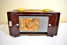 Load image into Gallery viewer, Burgundy Maroon 1955 Zenith &quot;Broadway&quot; Model R511R AM Vacuum Tube Radio Sounds Great Looks Like a Star!