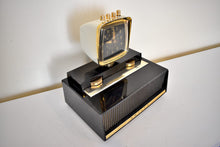 Load image into Gallery viewer, Black and White 1958 Philco Predicta Model H765-124 Vacuum Tube AM Clock Radio Iconic! Sounds Great!