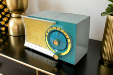 Load image into Gallery viewer, Seafoam White 1954 Admiral Model 5T36 Vacuum Tube Radio Big Speaker Sound! Rare Color Combo!