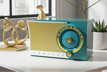 Load image into Gallery viewer, Seafoam White 1954 Admiral Model 5T36 Vacuum Tube Radio Big Speaker Sound! Rare Color Combo!