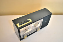 Load image into Gallery viewer, Navy Blue 1964 Admiral Model YG790 Vacuum Tube AM Alarm Clock Radio Sounds Terrific! Excellent Condition!
