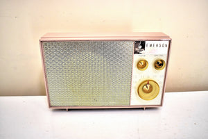 Bluetooth 準備完了 - リトル ピンキー 1961 エマーソン モデル G-1702 AM 真空管ラジオのサウンドは素晴らしいです。