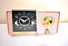 Load image into Gallery viewer, Chiffon Pink 1958 GE General Electric Model C-406B AM Vintage Vacuum Tube Radio Excellent Condition Sounds Great!