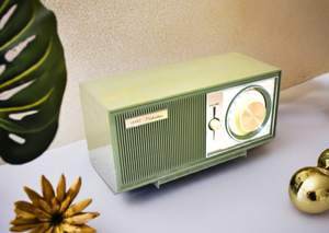 Moss Green Mid-Century 1966 Silvertone Model 6003 AM Solid State Transistor Radio Works Great Looks Great!