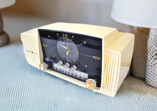 Load image into Gallery viewer, Bluetooth Ready To Go - Alpine White 1959 General Electric Model 912 Vacuum Tube AM Clock Radio Excellent Shape! Sounds Fantastic!
