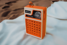 Load image into Gallery viewer, Tangerine Orange 60s Powertronic Unknown Model Portable AM Transistor Radio Excellent Condition Loud Clear Sounding!