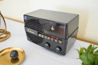 Bluetooth Ready To Go - Nero Black 1952 Emerson Model 652 AM Vacuum Tube Radio Sounds Great! Excellent Condition!