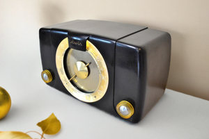 Marbly Swirl Black Bakelite 1950 Arvin Model 451T Vacuum Tube Radio Sounds Great Whiz Bang Illuminated Tuning Ring!