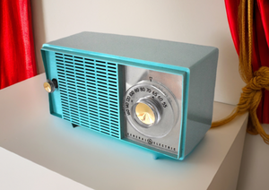 Bluetooth Ready To Go - Turquoise 1959 General Electric Model T-129C Vacuum Tube AM Radio Sounds Great! Excellent Condition!