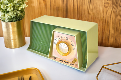 Bluetooth Ready to Go - Rare Avocado Green 1961 Motorola Model A17G49 AM Vintage Radio Sounds Terrific! Excellent Shape!