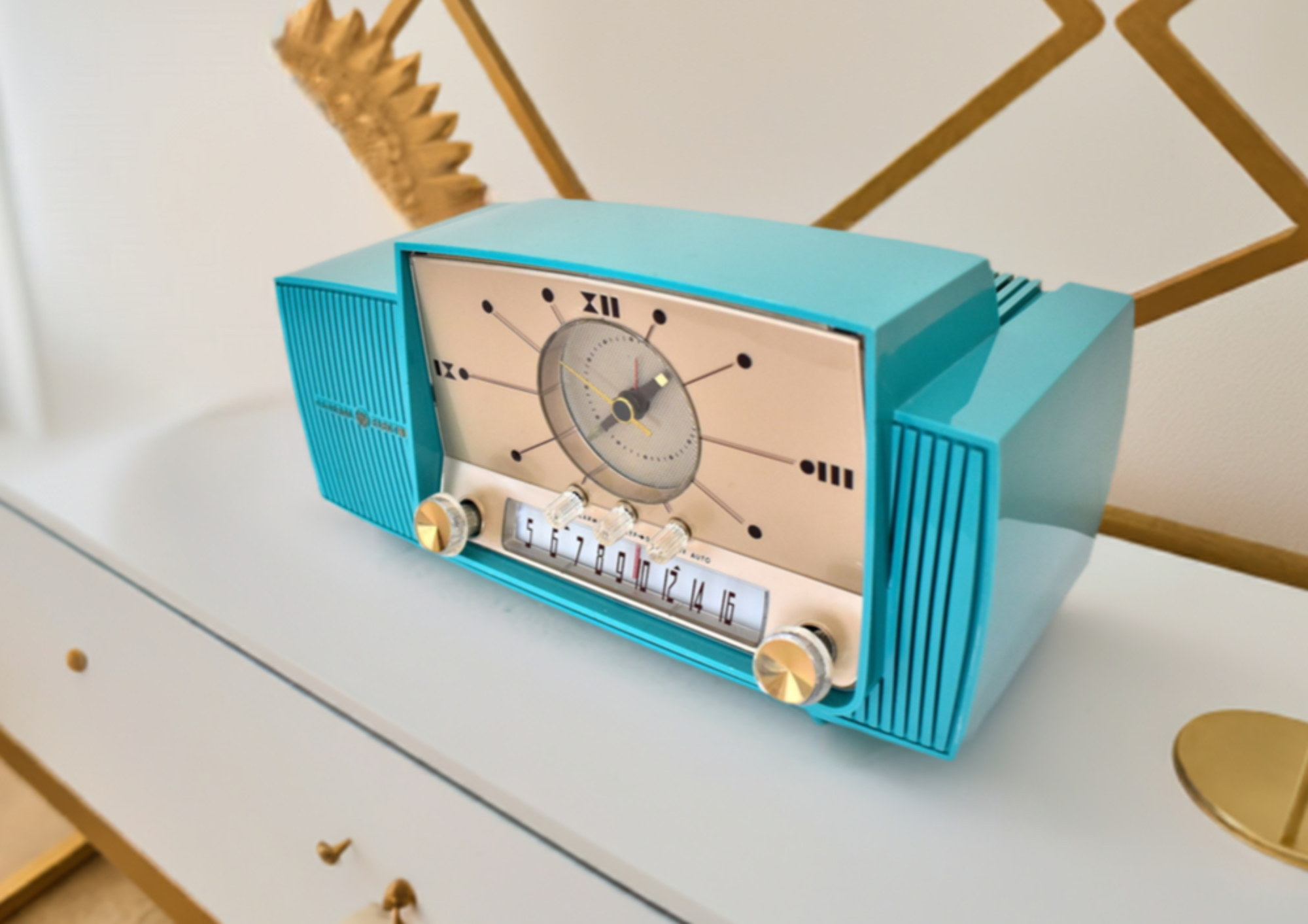レトロ真空管式アナログラジオ　動作せず。 Seafoam Green ミッドセンチュリー 1959 ゼネラル エレクトリック