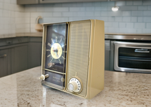 Charger l&#39;image dans la galerie, Bluetooth Ready To Go - &quot;The Space Maker&quot; Sand Beige Vintage 1965 Westinghouse H-211L5 AM Vacuum Tube Alarm Clock Radio Sounds Great! Always On Clock Light Works!