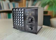 Load image into Gallery viewer, Pitch Black Bakelite 1939 Air King Model 222 AM Vacuum Tube AM Radio Works! Pee Wee Sized Player!