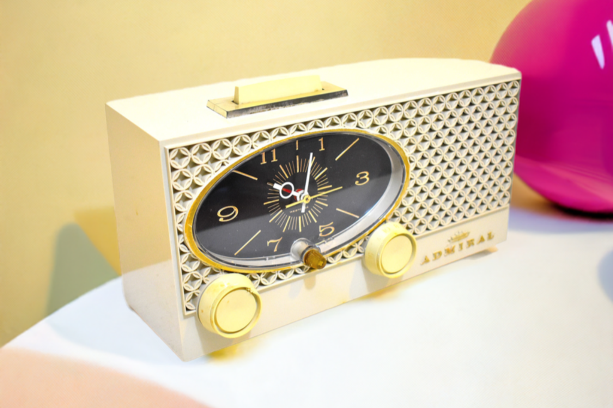 Bluetooth Ready To Go - Sandalwood Vintage 1964 Admiral Model Y-3557 AM Vacuum Tube Alarm Clock Radio Sounds Great! 