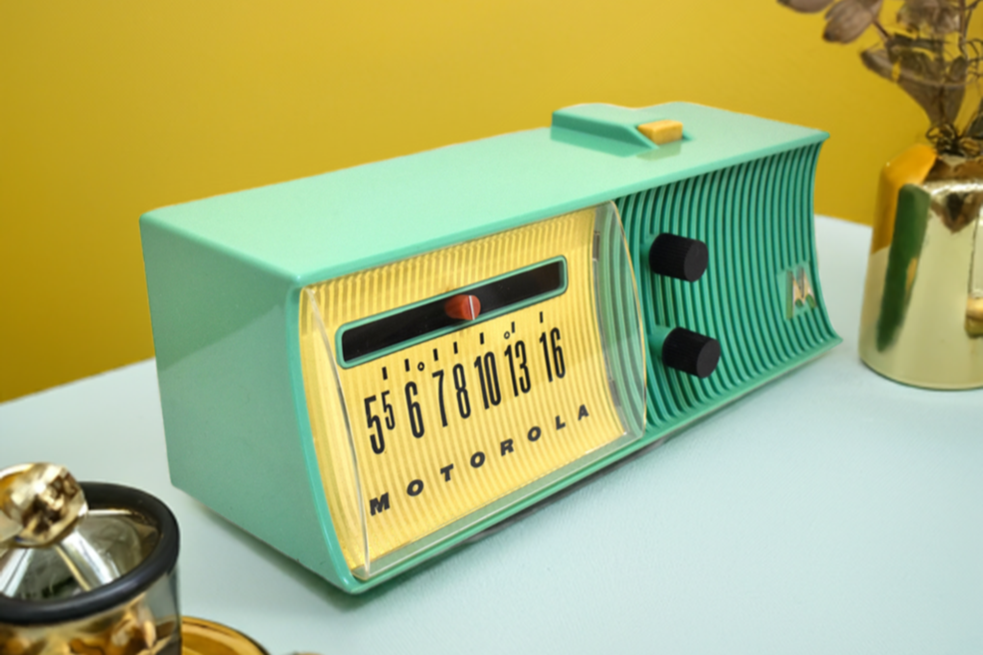 Sea Green 1957 Motorola Model 57H AM Vacuum Tube Radio Rare Model Loud and Clear Sounding!