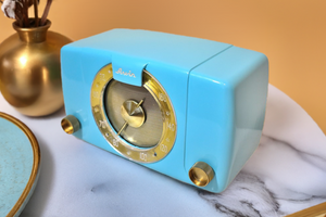 Daphne Blue 1950 Arvin Model 451T Vacuum Tube Radio Sounds Great Coolest Illuminated Tuning Ring!