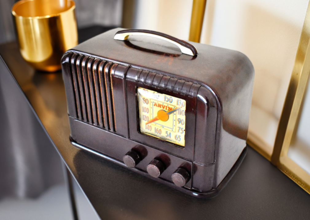 Marble Brown Bakelite 1948 Arvin Model 664 Vacuum Tube AM Radio