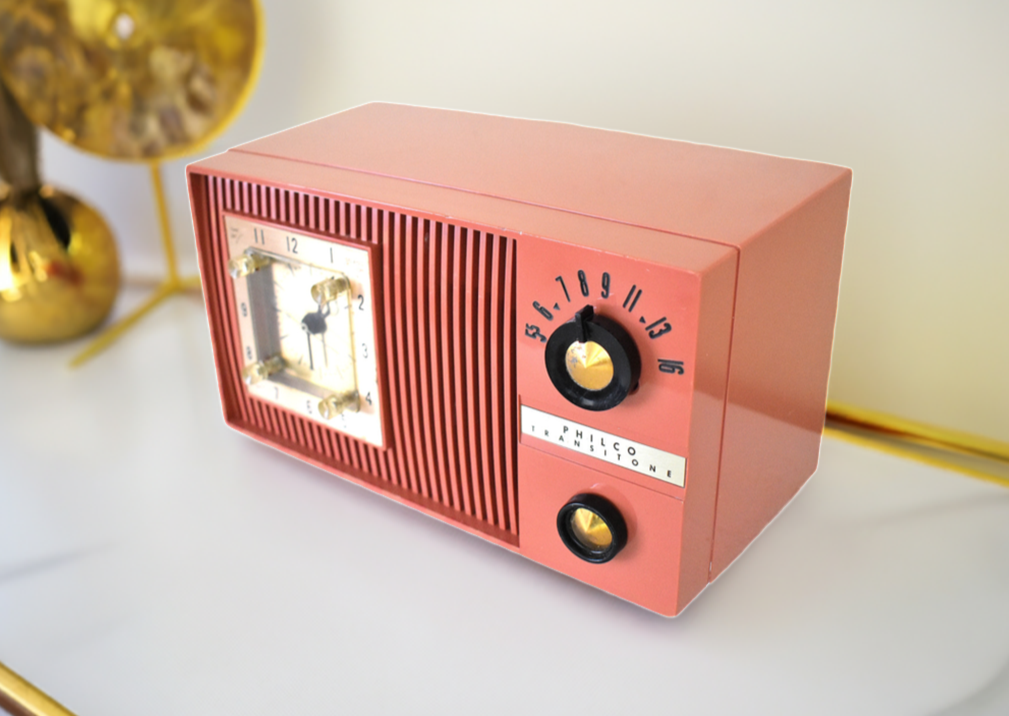 Vintage pink philco tube AM newest Radio