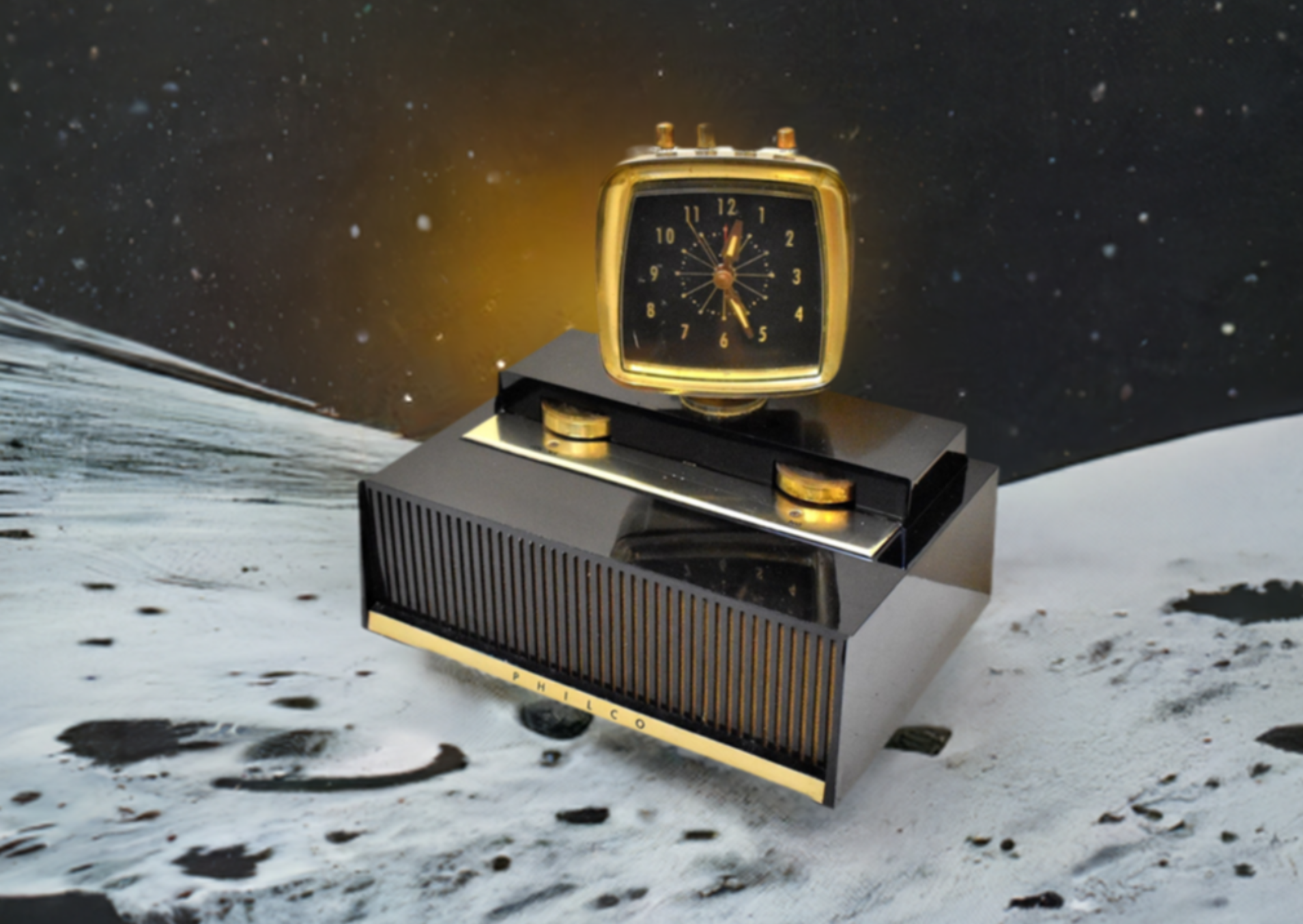 Monoluth Clock Monolith Black White 1958 Philco Predicta Model H765-124 Vacuum Tube A ...