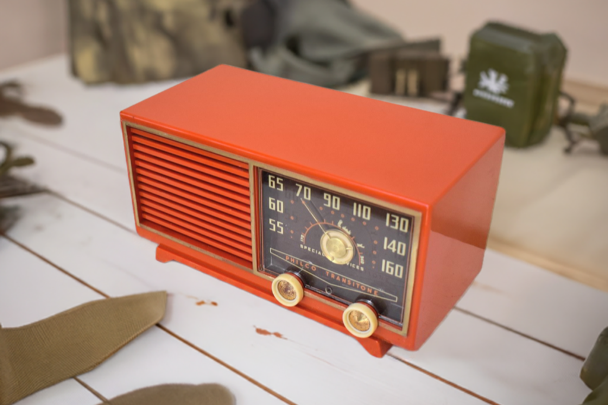 Mandarin Orange 1953 Philco Model 53-562 Vacuum Tube Radio Awesome Condition! Looks and Sounds Great!