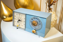 Load image into Gallery viewer, Bluetooth Ready To Go - Powder Blue Vintage 1964 General Electric Model C-403D AM Vacuum Tube Alarm Clock Radio Sounds Great!