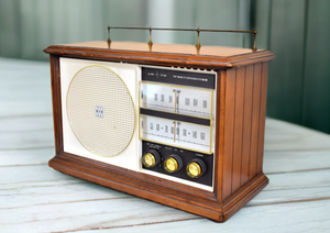 ハニーチェスナット無垢材 1960年代 ウェスチングハウスモデル H680N7 AM/FM真空管ラジオのサウンドは素晴らしい！