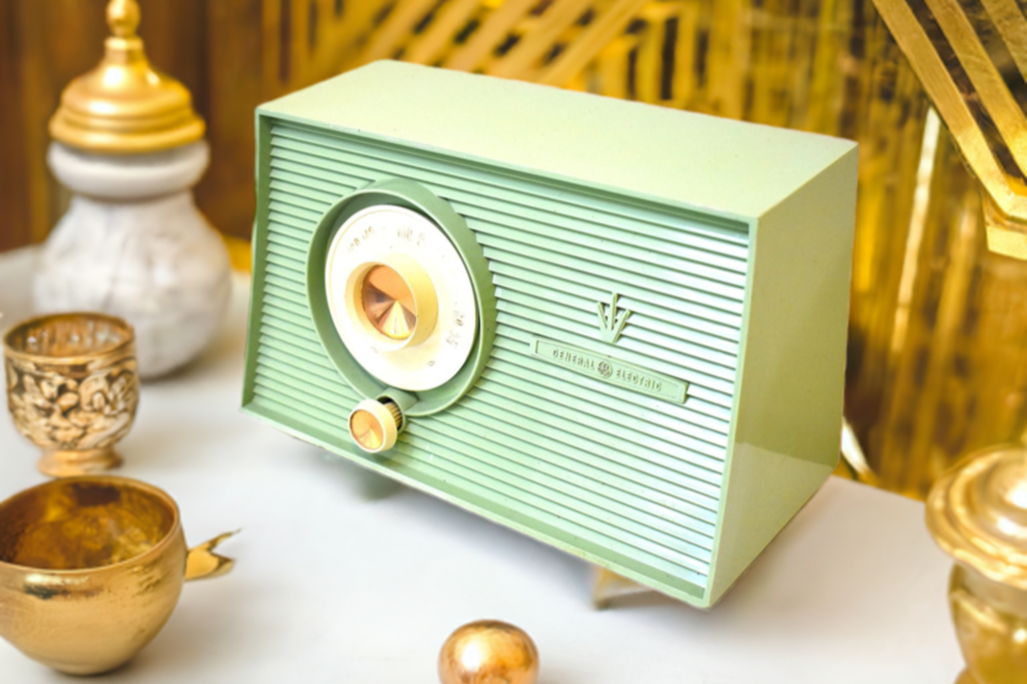 Bluetooth Ready To Go - Mint Green 1959 General Electric GE Model T-103A AM Vacuum Tube Radio Sounds Wonderful! Excellent Condition!